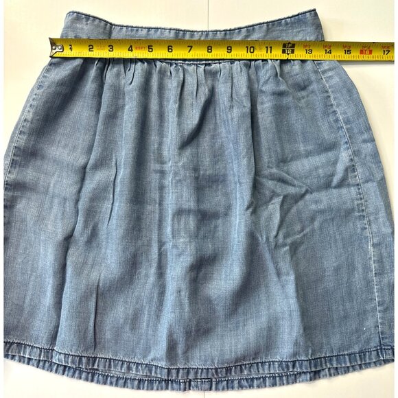 Madewell Denim Mini Skirt With Zipper Closure Pleated Design Womens Size M - Picture 5 of 9